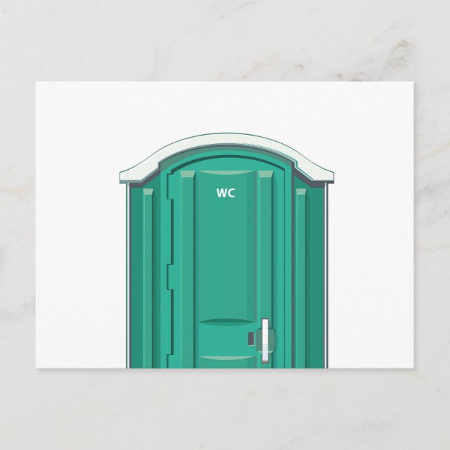 Carte Postale Toilette Portable Turquoise (Devant)