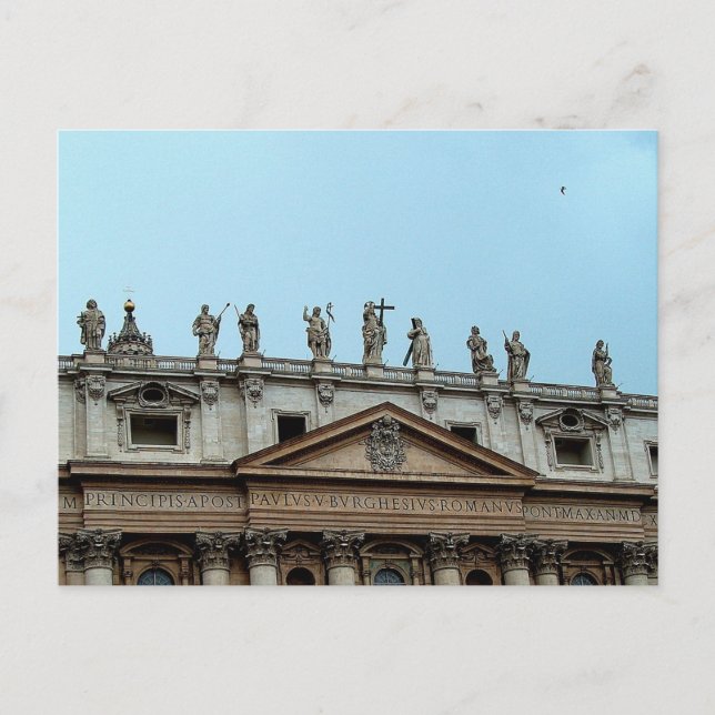 Carte Postale Toit de la basilique Saint-Pierre à Rome, Italie (Devant)