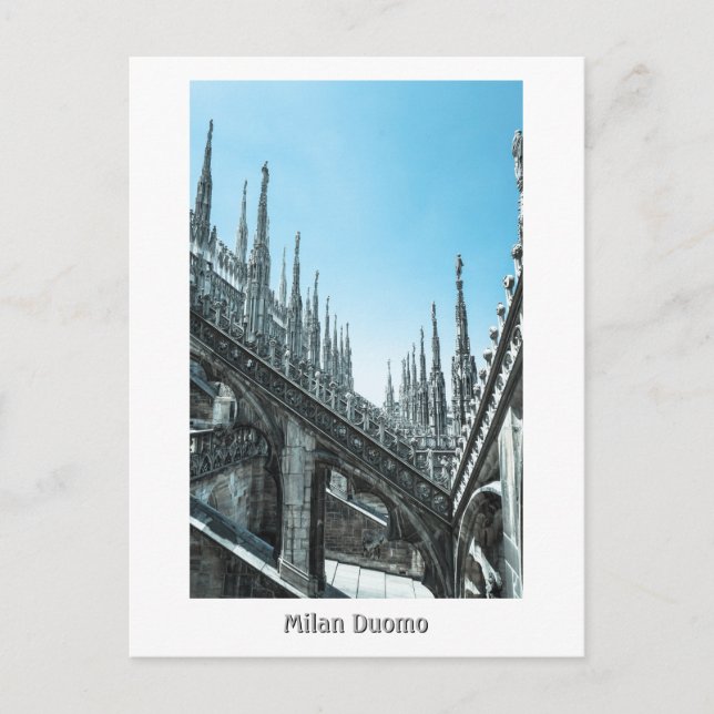Carte Postale Toit Milan Duomo (Devant)