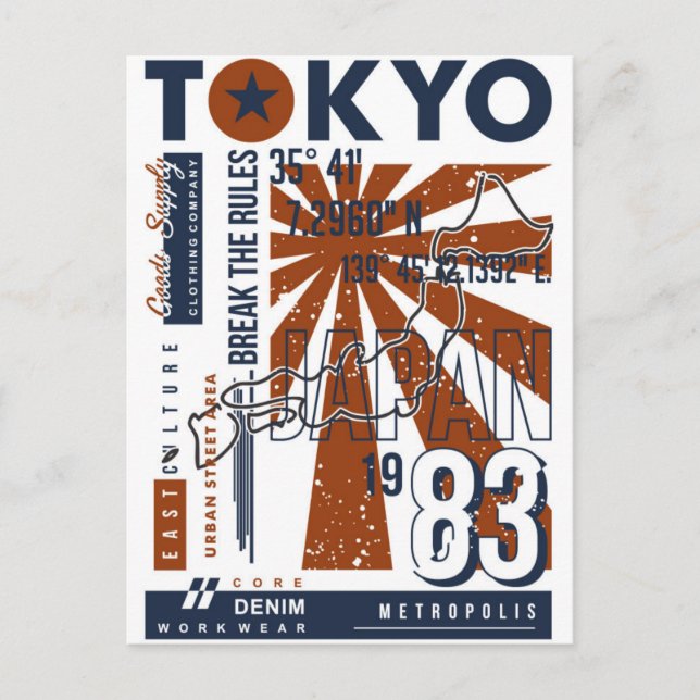 Carte Postale Tokyo Japon Voyage Vintage asiatique  (Devant)