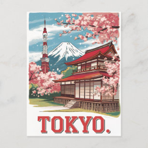 Carte Postale Tokyo Mont Fuji vintage