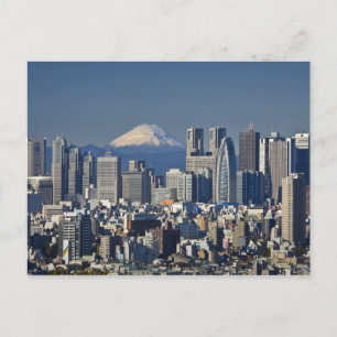 Carte Postale Tokyo, Shinjuku District Skyline, Mont Fuji,