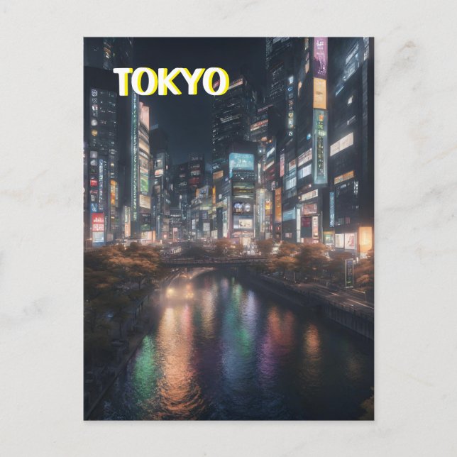 Carte Postale Tokyo Street At Night (Devant)
