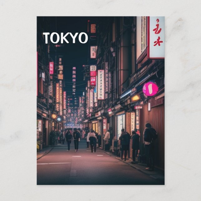 Carte Postale Tokyo Street At Night (Devant)