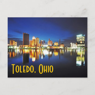 Carte Postale Toledo, Ohio à la tombée de la nuit