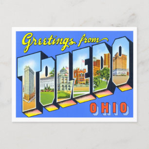 Carte postale Toledo, Ohio Vintage Big Letters