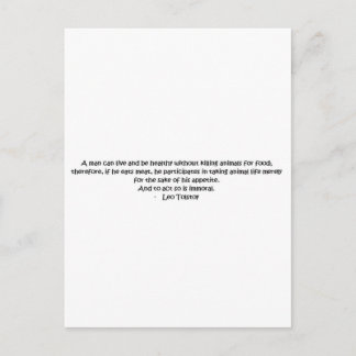 Carte Postale Tolstoï citation végétarienne