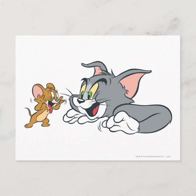 Carte Postale Tom et Jerry font des visages (Devant)