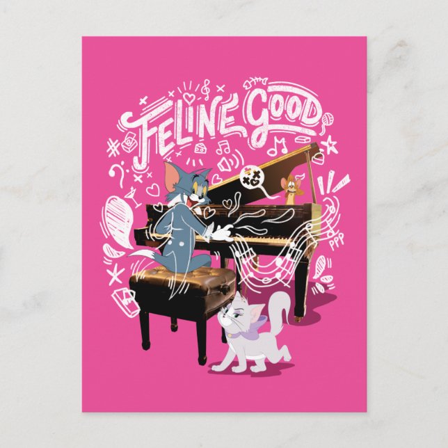 Carte Postale Tom & Jerry Play Piano - Feline Good (Devant)