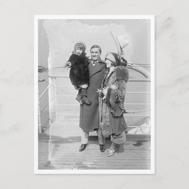 Carte Postale Tom Mix et le voyage en famille (Devant)