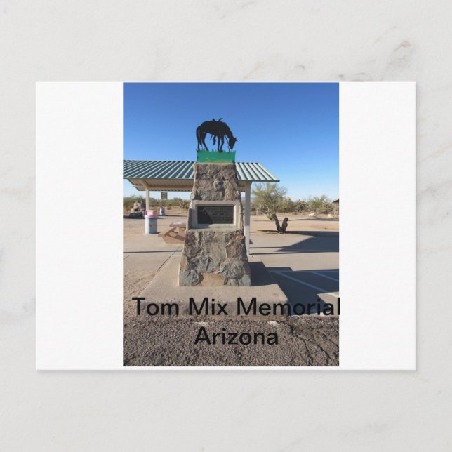Carte Postale Tom Mix Memorial Arizona (Devant)