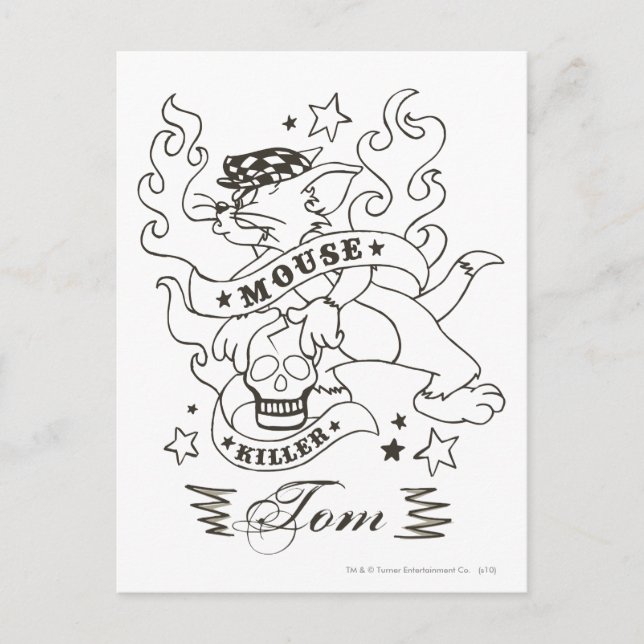 Carte Postale Tom Souris Tueur Tatouage 1 (Devant)