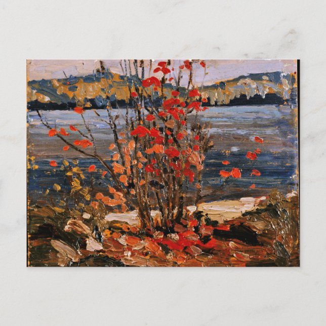 Carte Postale Tom Thomson - Lac et Arbre rouge (Devant)