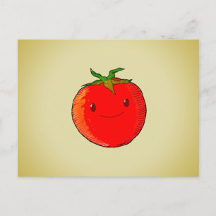 Carte Postale Tomate de carton mignon