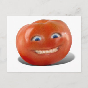 Carte Postale Tomate Souriante Visage Heureux