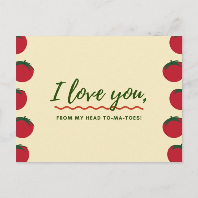 Carte Postale Tomates rouges et crème drôles (Devant)