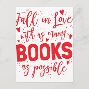 Carte Postale tomber amoureux des livres autant que possible