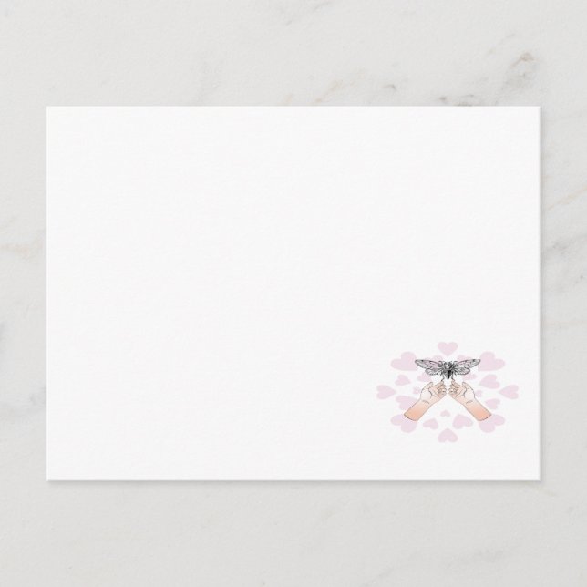 Carte Postale Tomber Amoureux Du Cicada En Été (Devant)