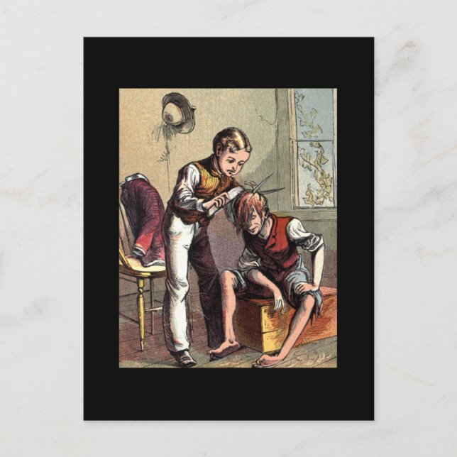 Carte Postale Tommy Tatters obtient une coupe de cheveux (Devant)