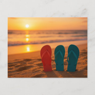 Carte Postale Tongs dans le sableCarte postale