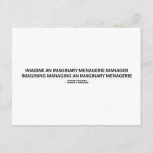 Carte Postale Tongue Twister Imagine Imagine Gestionnaire de mén