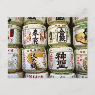 Carte Postale Tonneaux de saké de Nara, Japon