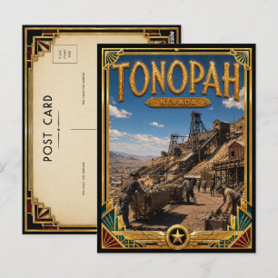 Carte Postale Tonopah Nevada Art Déco Vintage Âge d'Or
