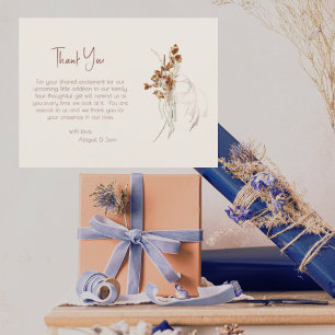 Carte Postale Tons neutres Boho Baby shower Merci