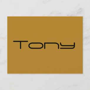 Carte Postale Tony, Caractère noir Orphan, police géométrique