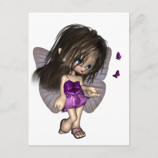 Carte Postale Toon Papillon Fée - Violet