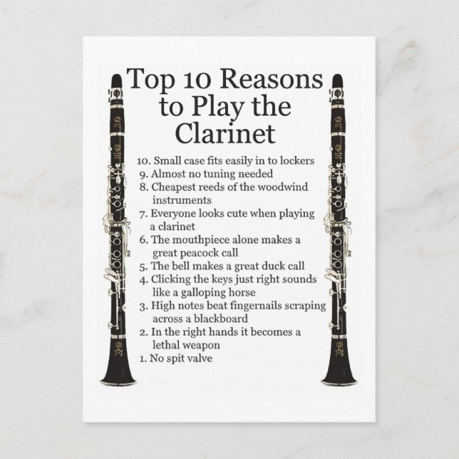 Carte Postale Top 10 de Clarinet (Devant)