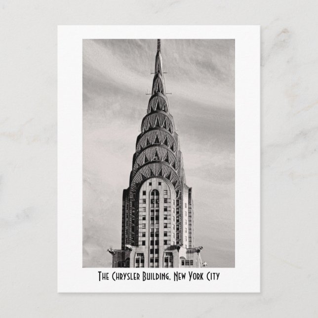 Carte Postale Top of the Chrysler Building NYC - B&W (Devant)