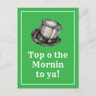 Carte Postale Top of the Mornin to Ya traditionnel irlandais Hel