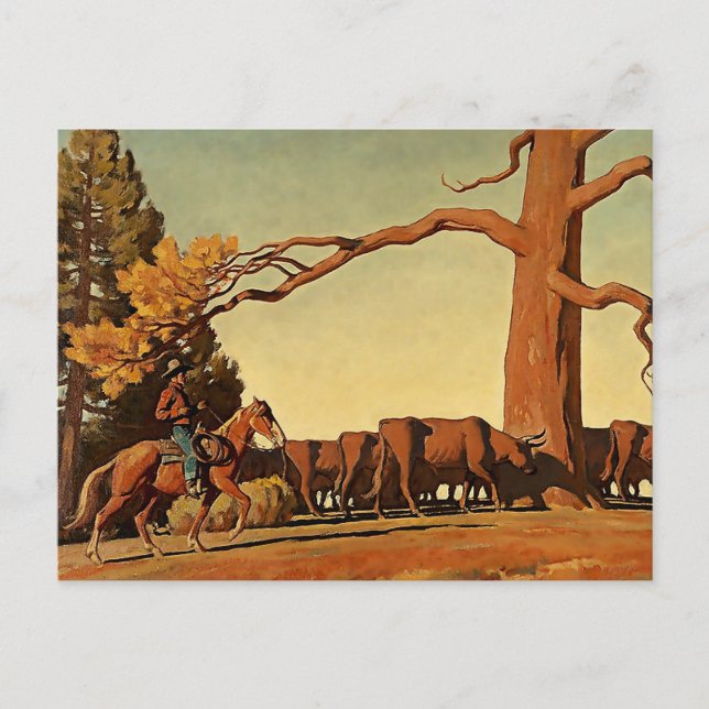 Carte Postale "Top of the Ridge" Western Art de Maynard Dixon (Devant)