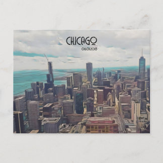 Carte Postale Top of the World, Chicago, Date personnalisable