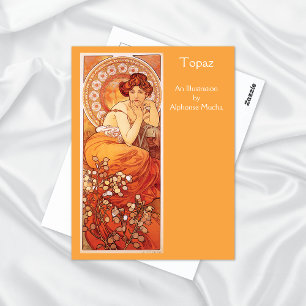 Carte Postale Topaz Pierres Précieuses Alphonse Mucha
