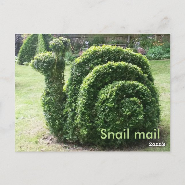 Carte Postale Topiary jardin escargot mail mignon fun vert (Dos)