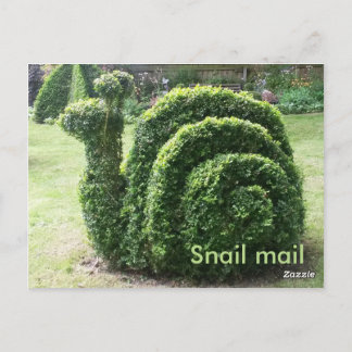 Carte Postale Topiary jardin escargot mail mignon fun vert