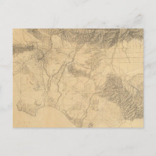 Carte Postale Topographie de Los Angeles et San Bernardino