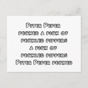 Carte Postale Torcheurs de langue Spoonérisés - Peter Piper