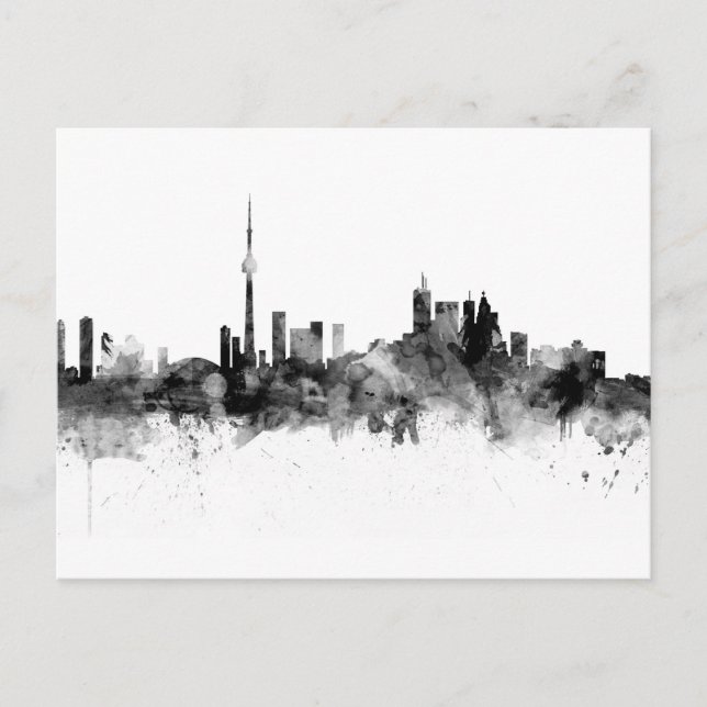 Carte Postale Toronto Canada Skyline Black White (Devant)