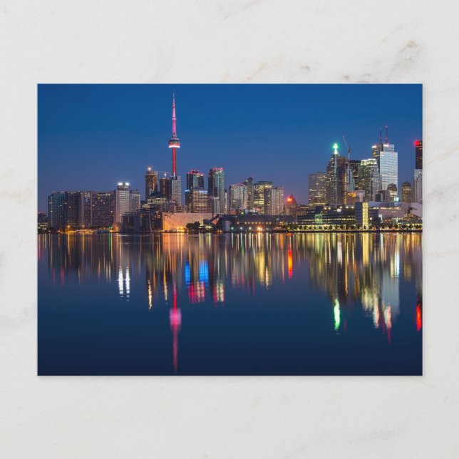 Carte Postale Toronto Skyline Lake Ontario En Nuit (Devant)