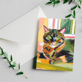 Carte Postale Tortoiseshell | Belle peinture de chats