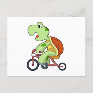 Carte Postale Tortue à vélo
