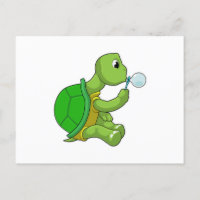 Tortue avec bulles de savon