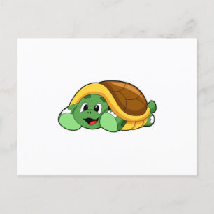 Carte Postale Tortue avec coquille comme couverture