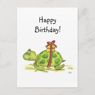 Carte Postale Tortue d'anniversaire