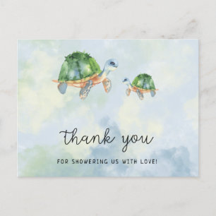 Carte Postale Tortue de mer - baby shower merci