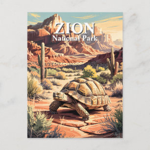 Carte Postale Tortue du désert de Zion Style de voyage vintage p