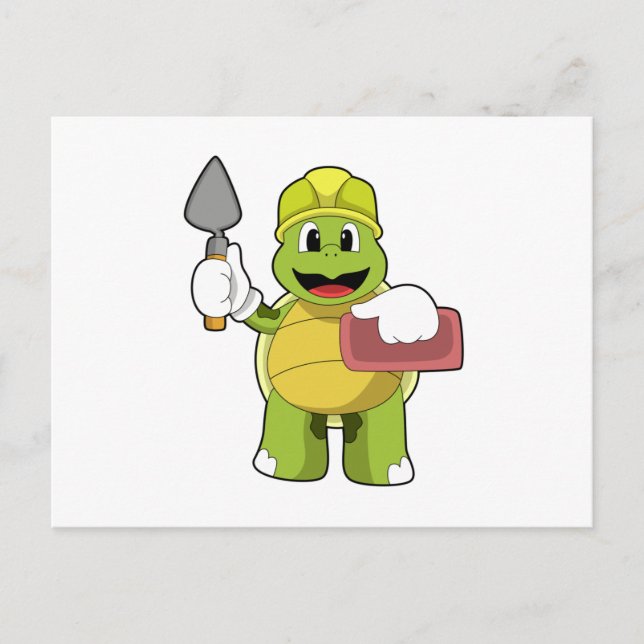 Carte Postale Tortue en mason avec pierre (Devant)
